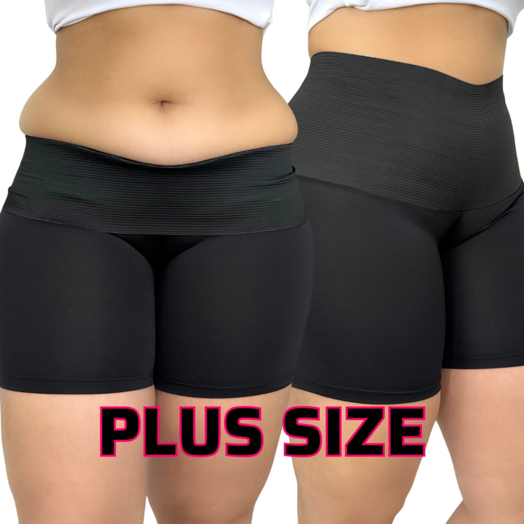 KIT COM 2 Short Plus Size Anágua Cinta Modeladora Feminino Segunda Pele Redutora De Medida Alta Compressão Reduz Medidas
