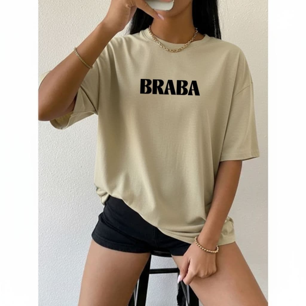 Camiseta Tshirt Oversized 100%Algodão  Feminina Gym Treino Academia Fitness Musculação braba