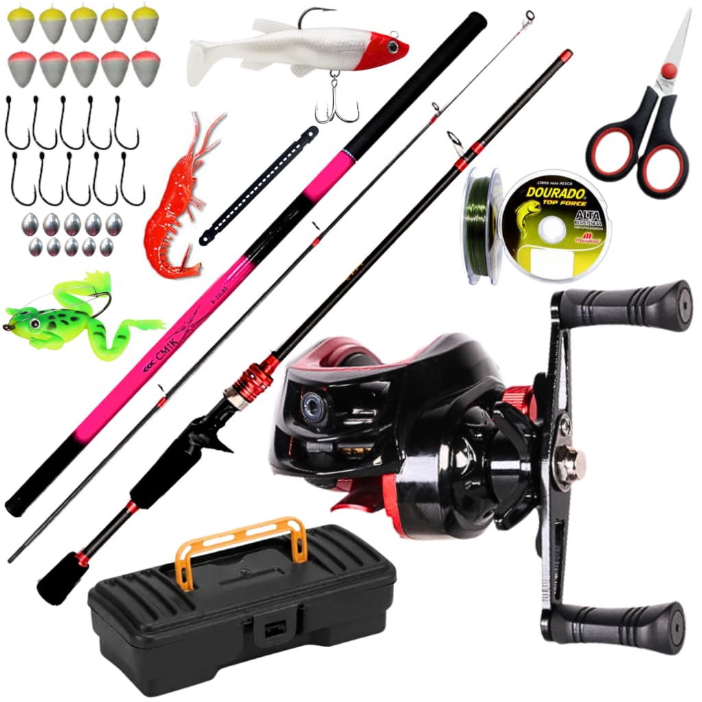 Carretilha de Pesca Anti Cabeleira Drag 10 Vara de Fibra de Carbono Isca Artificial Tucunare Tilapia
