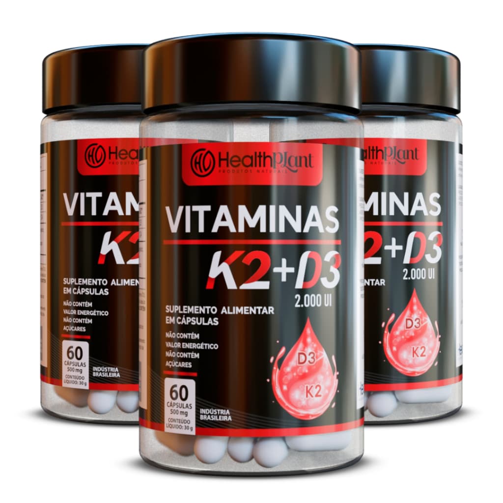 Suplemento de Vitamina K2 + D3 500mg em Cápsulas