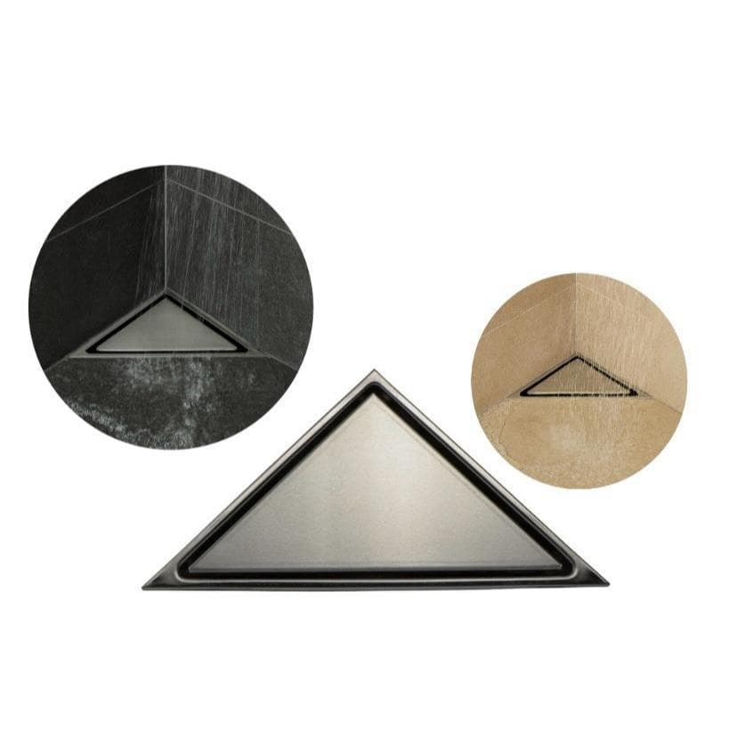 Ralo Canto Banheiro Oculto Inox Invisivel Banheiro Lavabo Triangular Válvula Anti Odor Inseto 20cm