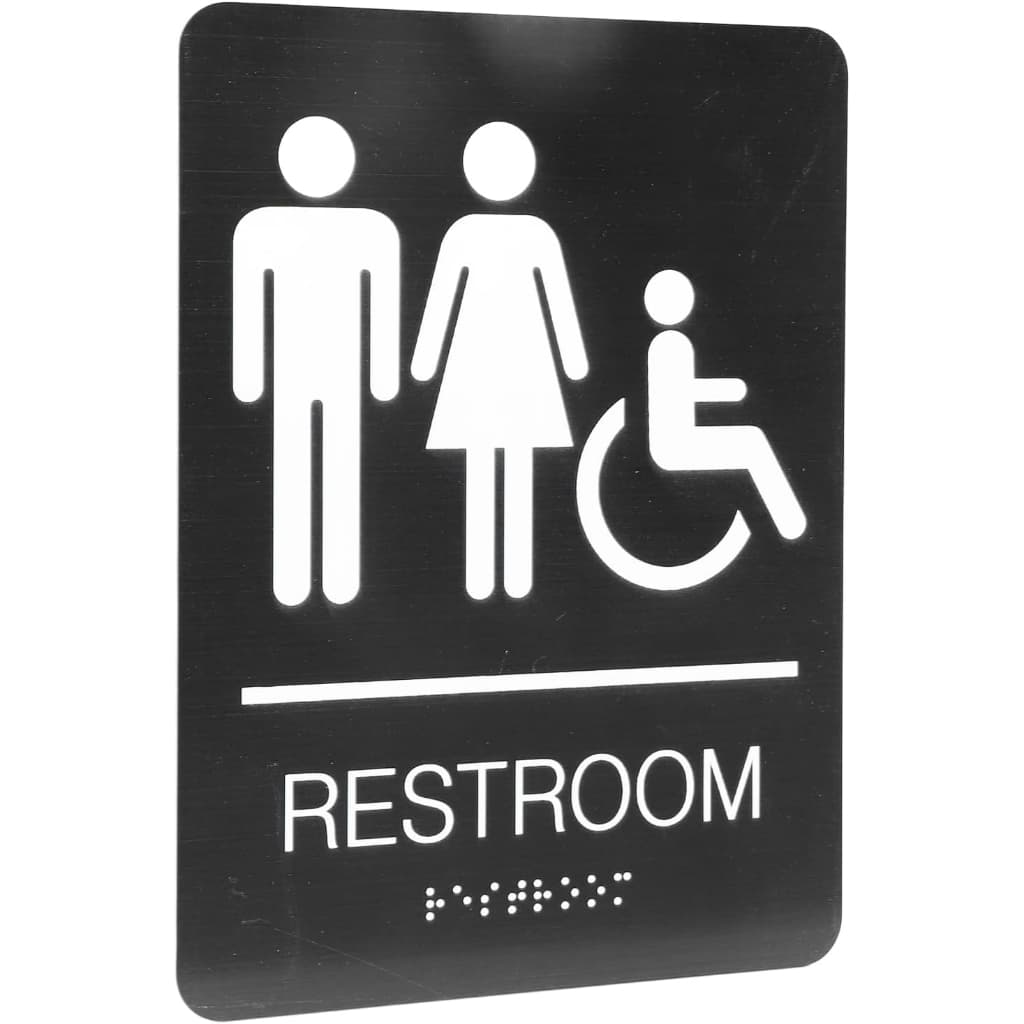 Placa De Banheiro Acessível Unissex Com Braille Para Sinalização Inclusiva em Braille