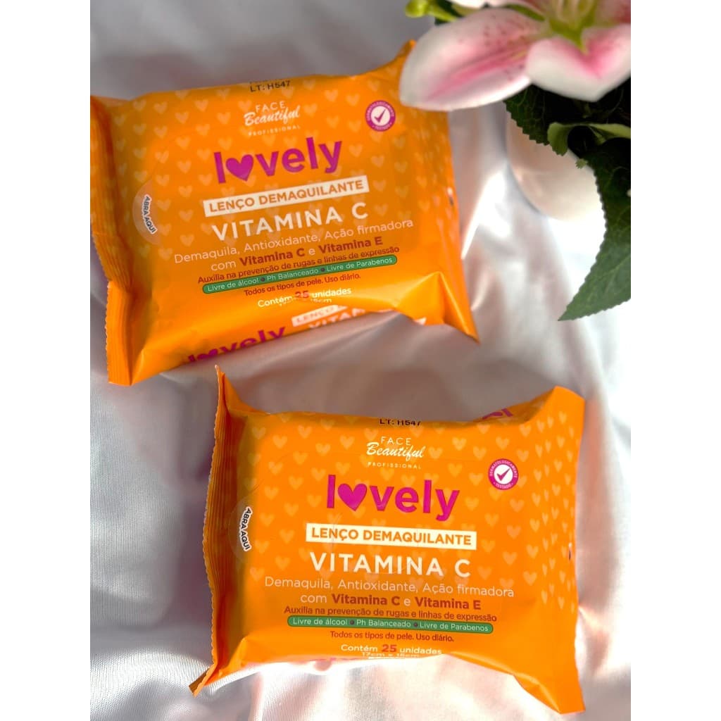 Lenço demaquilante - Vitamina C lovely face beautiful