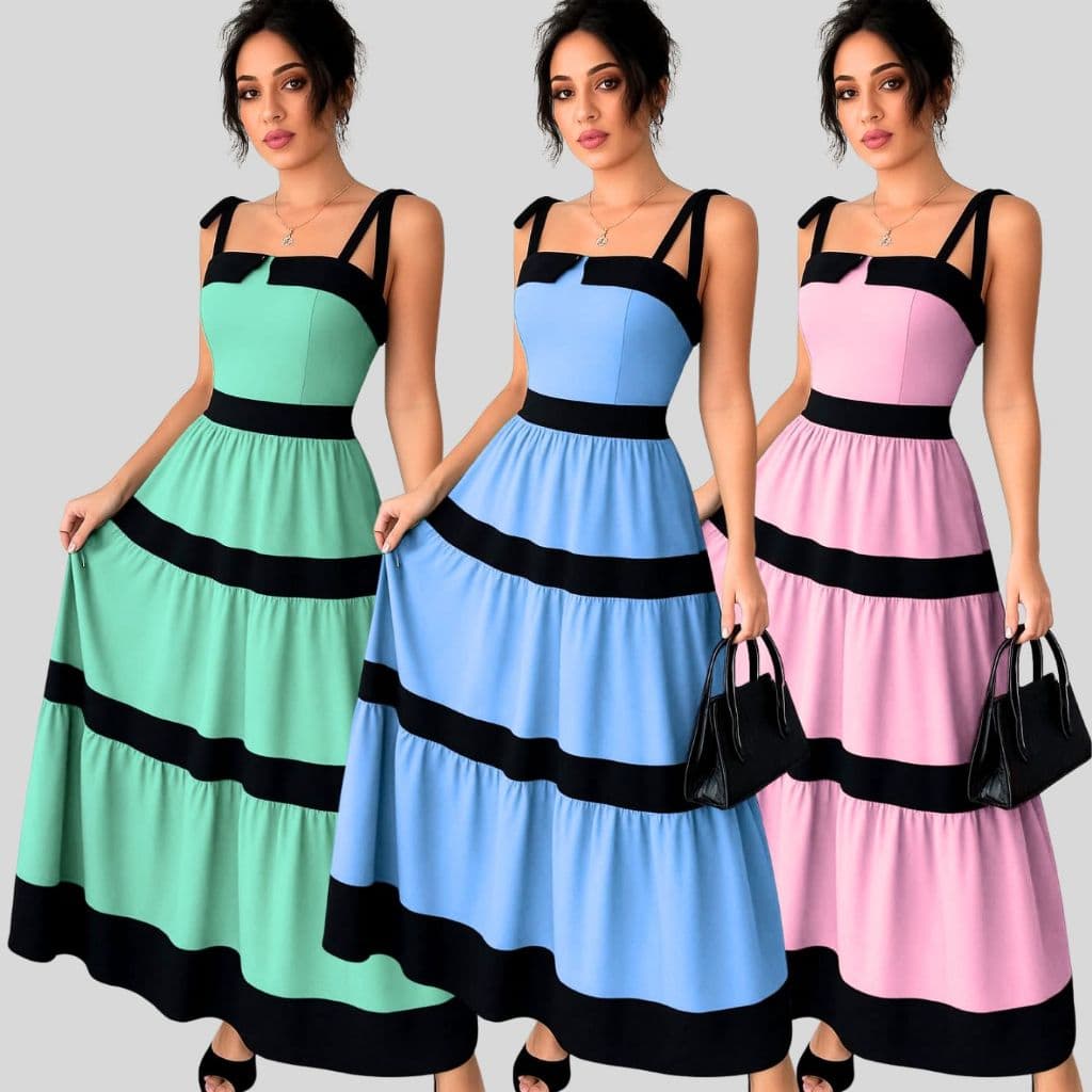 Vestido Feminino  Longo Luxo Elegante com alça de amarração tamanhos  M-G-GG moda verão