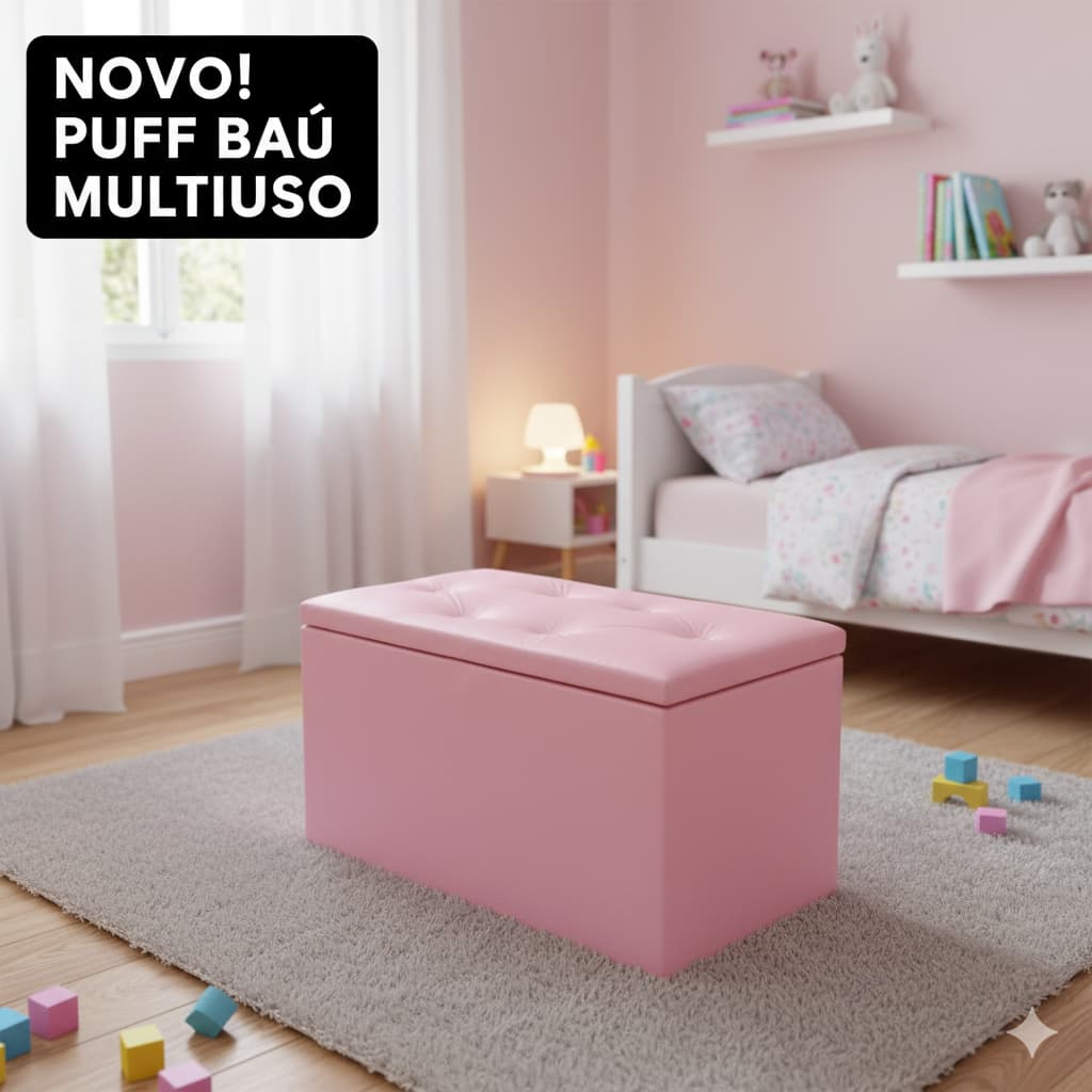 Bau Porta Objetos Puff Medio