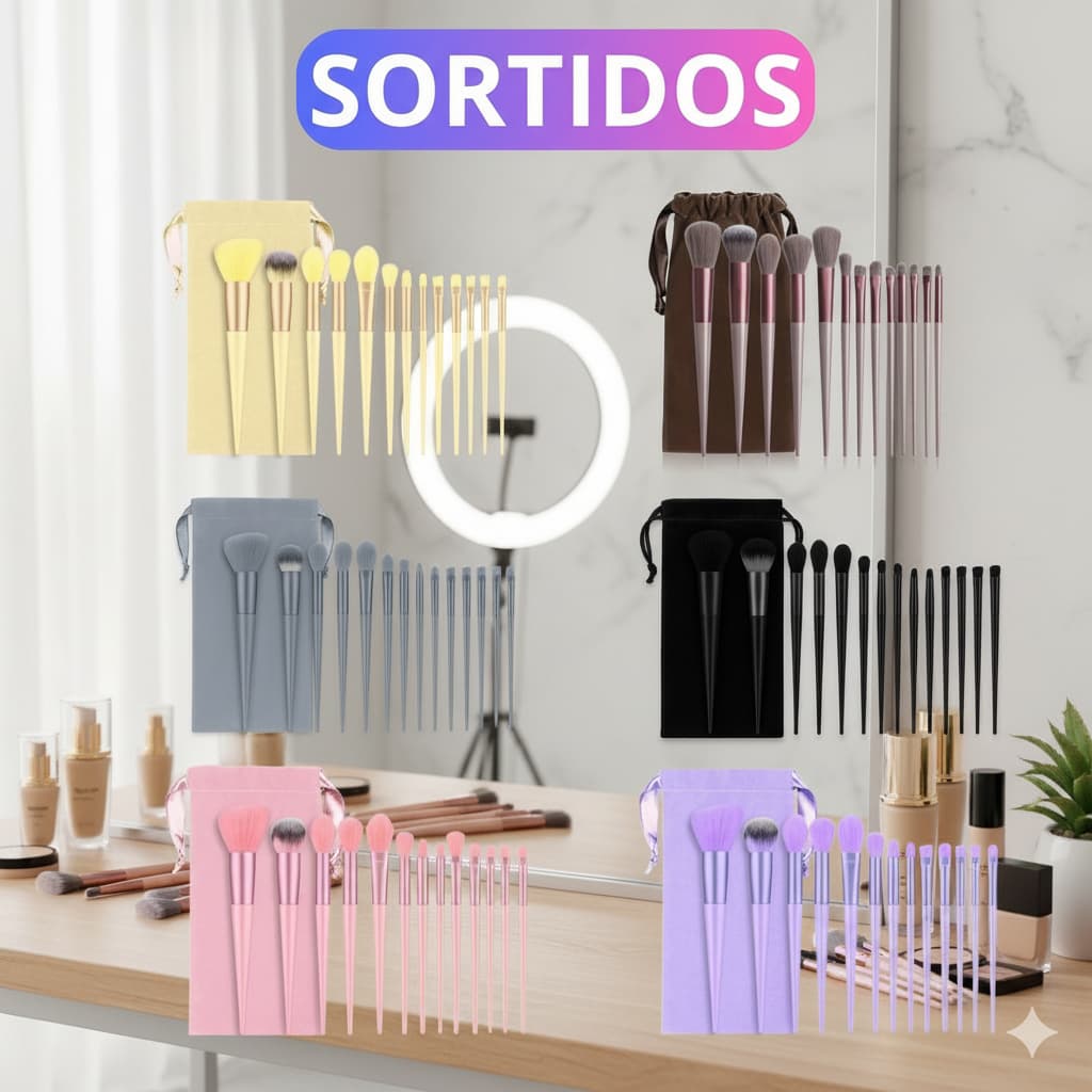 Kit 13 Pçs Pincéis De Maquiagem Contorno