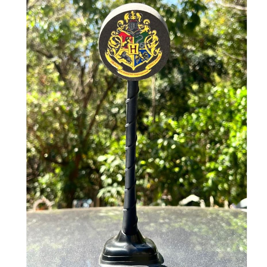 Ponteira Enfeite de Antena Brasão Casas de Hogwarts - Harry Potter - Preto - Carro e Moto