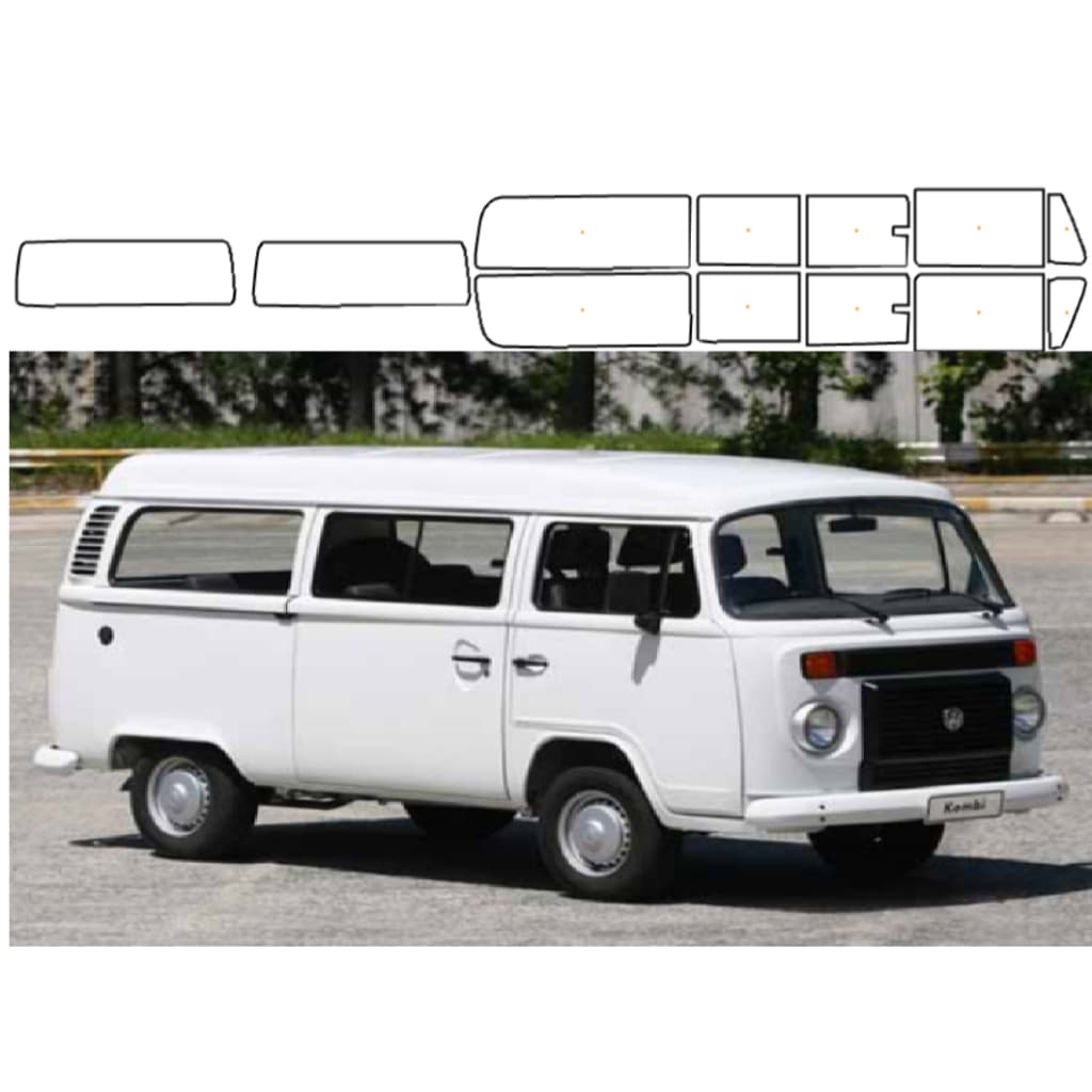 Insulfilm KOMBI 2006 á 2013 cortado Profissional  e NANOCARBONO INOVVA ou OrionBlack S parabrisa