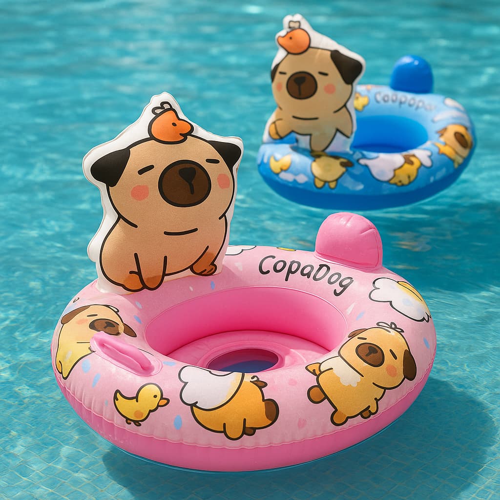 Boia Inflavel Capivara Infantil Grande 70x55cm Plastico Resistente Duravel Piscina Praia