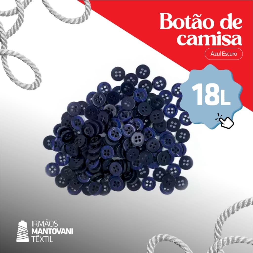 Botão de Camisa Azul Escuro – 18L – 5 Grossas | Costura, Camisaria, Artesanato