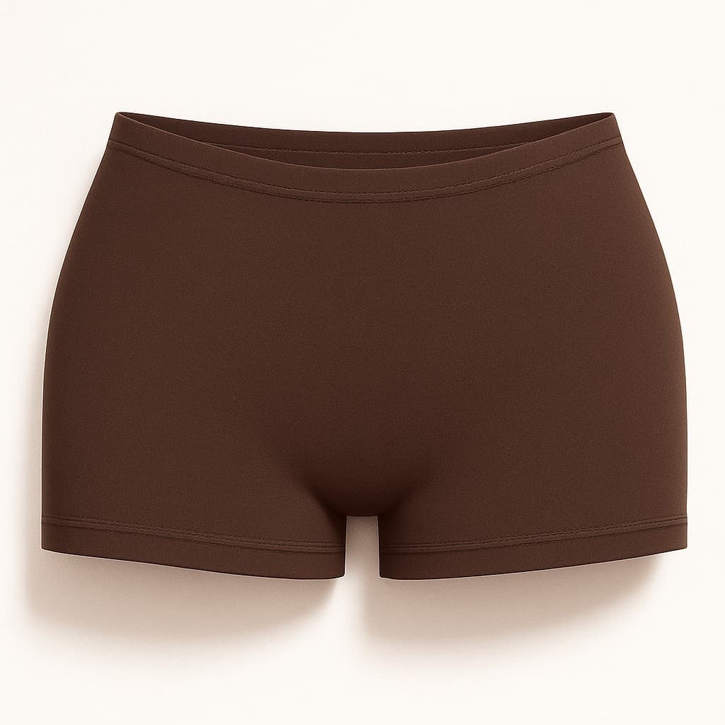 Calcinha Boxer Feminino Sem Costura Basico Tecido Suplex - Marrom