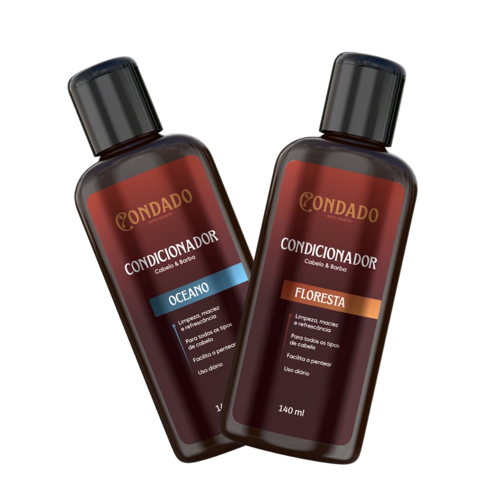 Condicionador Condado Oceano Floresta Masculino Refrescante Hidratante Cabelo Barba Nutritivo 140 ml