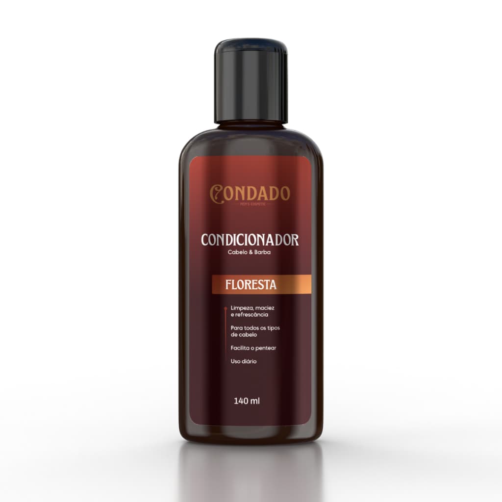 Condicionador Masculino Amadeirado Hidratante 140 ml Floresta Cabelo Barba Nutritivo Condado
