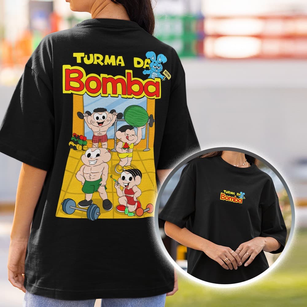 Camiseta Feminina Treino Academia Estilo Crossfit Roupas Fitness Look Street Turma da Bomba