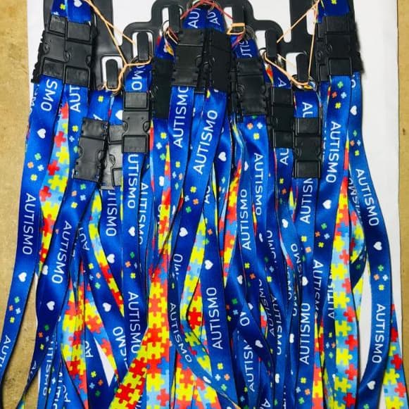 60 unidades de chaveiro cordão autismo/autista Azul