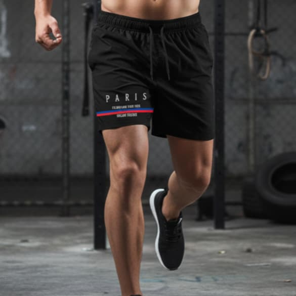 Shorts Tectel Treino Academia Com Cordão Paris Premium