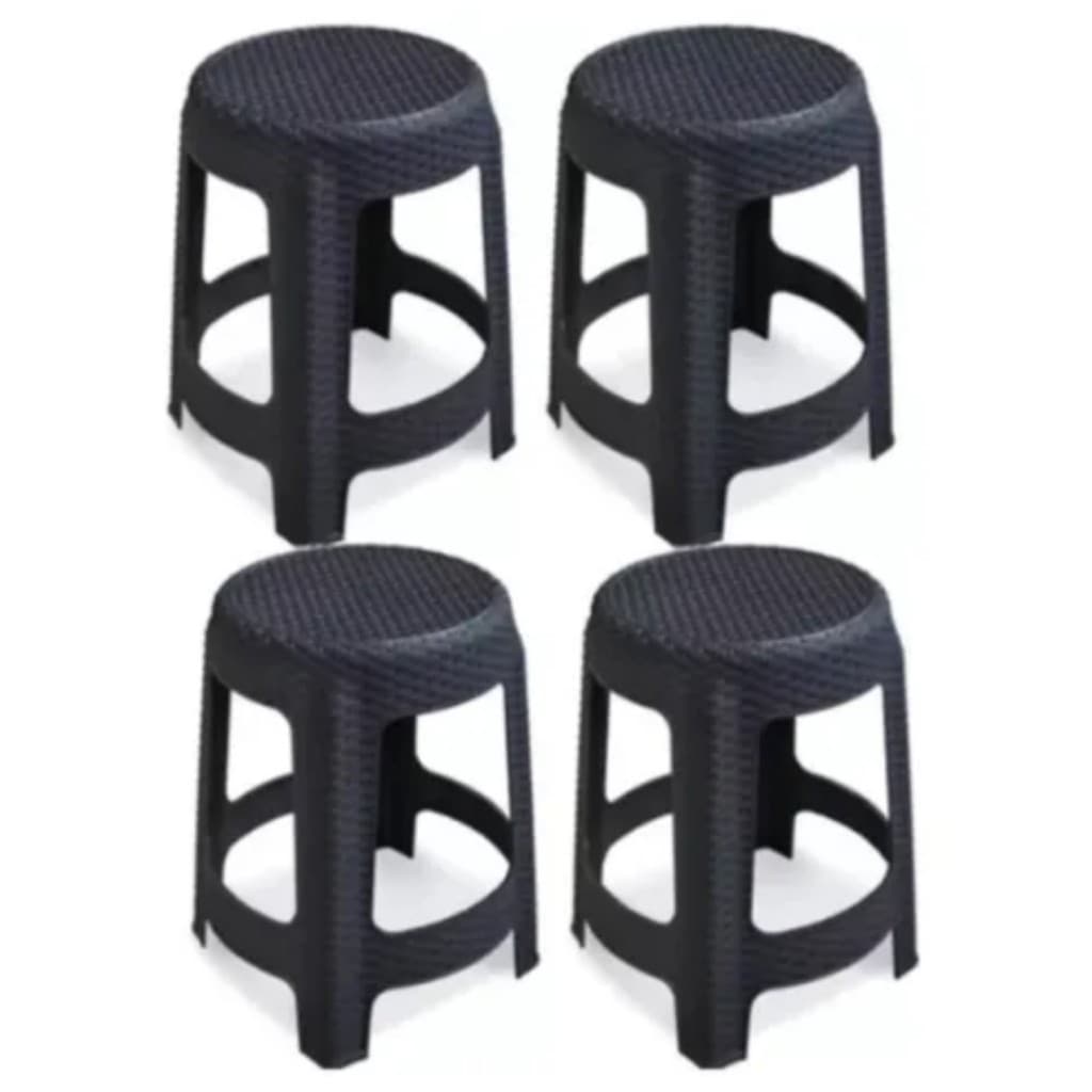 Kit 4 Banquetas Empilhável Multiuso Premium Reforçada 110kg