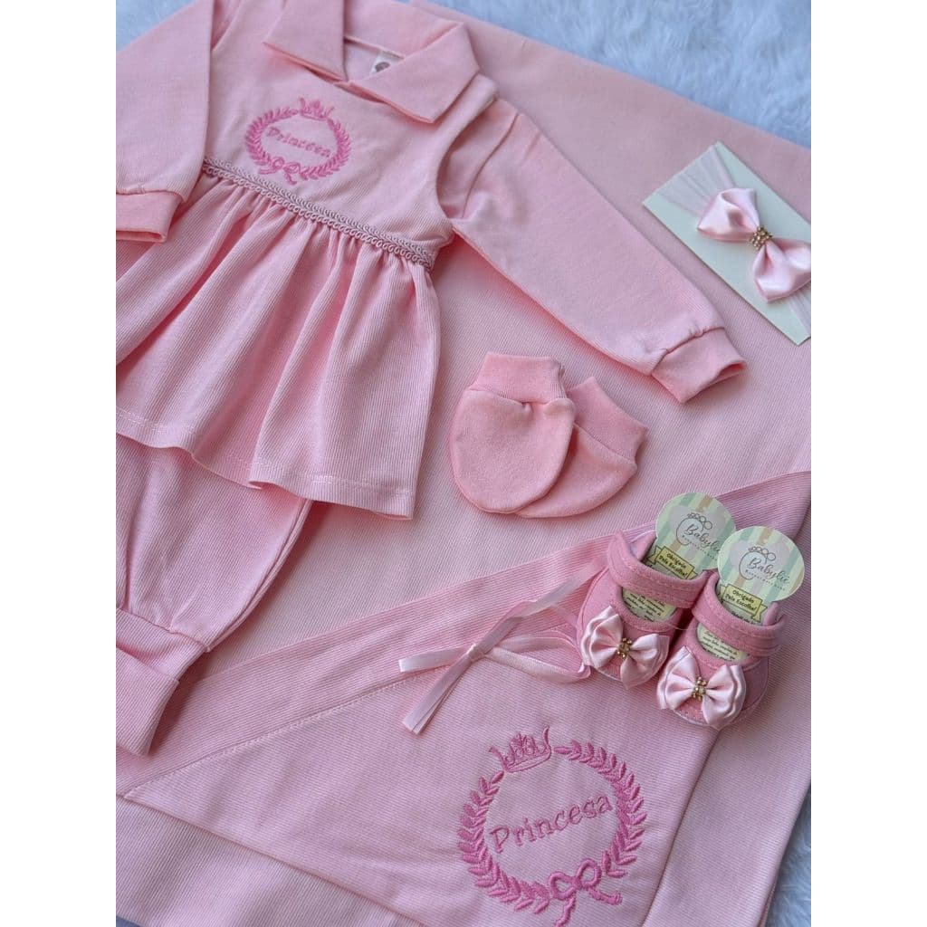 Saida de Maternidade Feminina de Luxo LISA ALGODÃO kit com 6 peças
