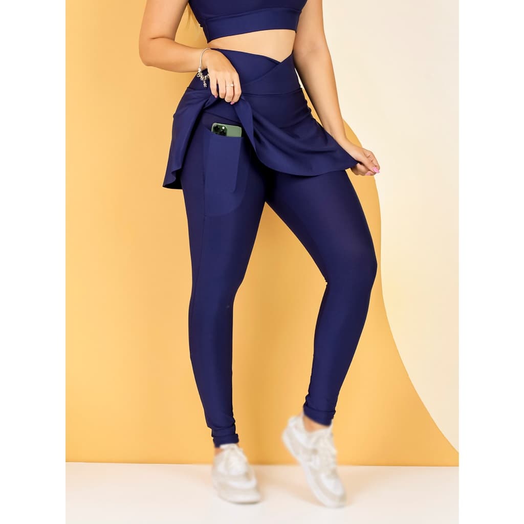 Calça Fitness Legging Saia com Bolso Academia Suplex Moda Evangélica The Start