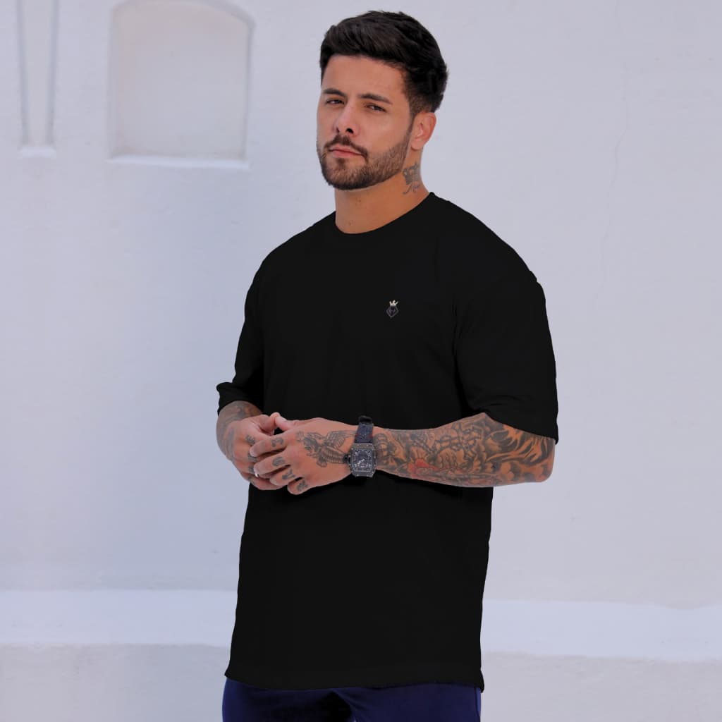 Camiseta Oversized Masculino Tecido Masculina Streetwear Algodão Básica