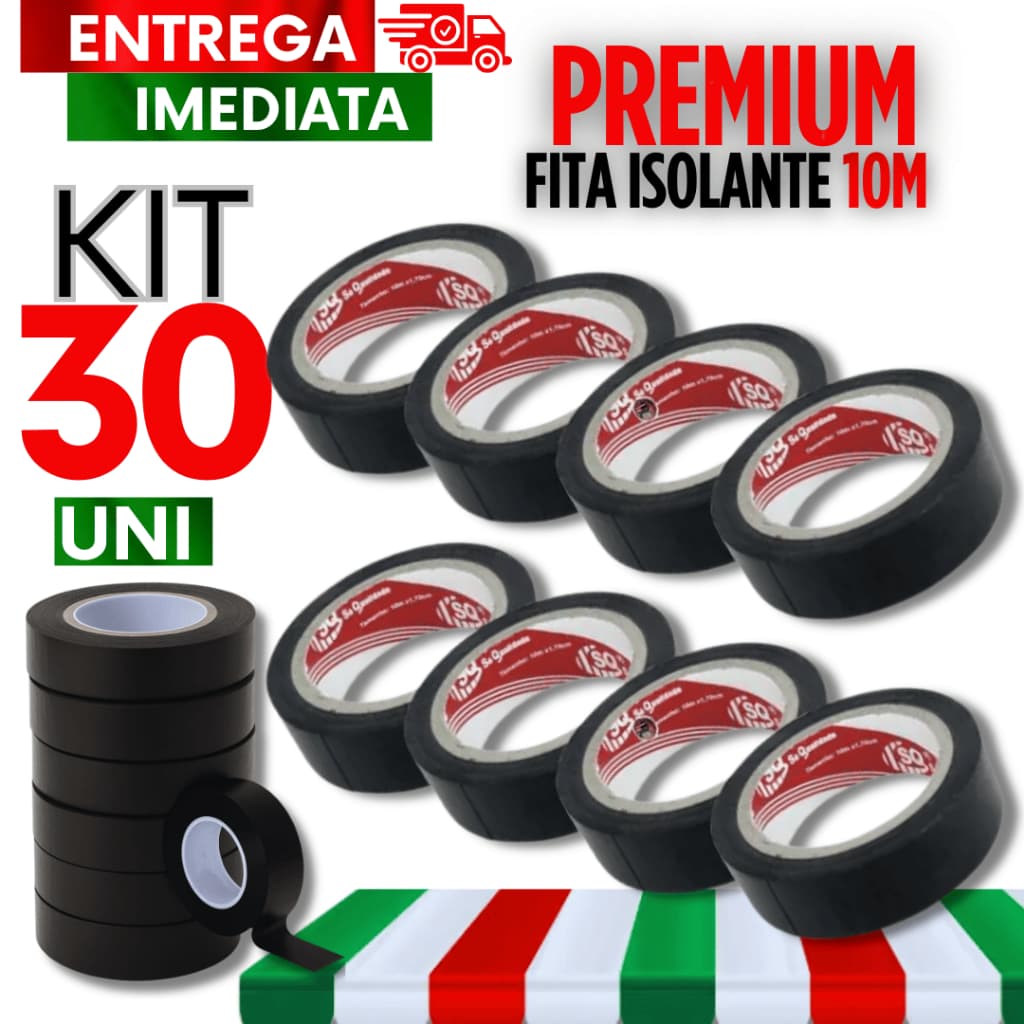 Kit 30 Fitas Isolantes 10m Durabilidade Qualidade Garantidas para sua casa Resistencia linha premium