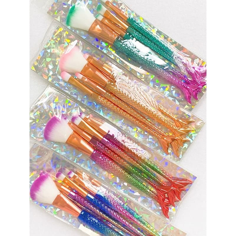 kit Pincel de Maquiagem Sereia 4 Peças Make Up