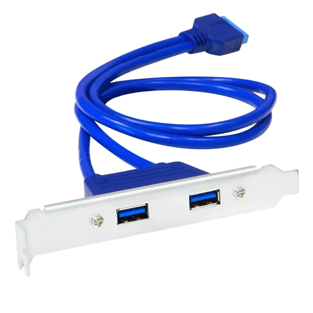 Espelho Cabo Traseiro Com Duas Portas Usb 3.0 19 Pinos 50cm Azul