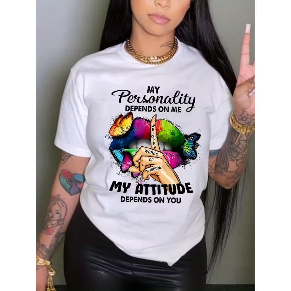 Camiseta Algodão Adulto Infantil PlusSize Minha Personalidade Depende De Mim Streetwear Moda Premium