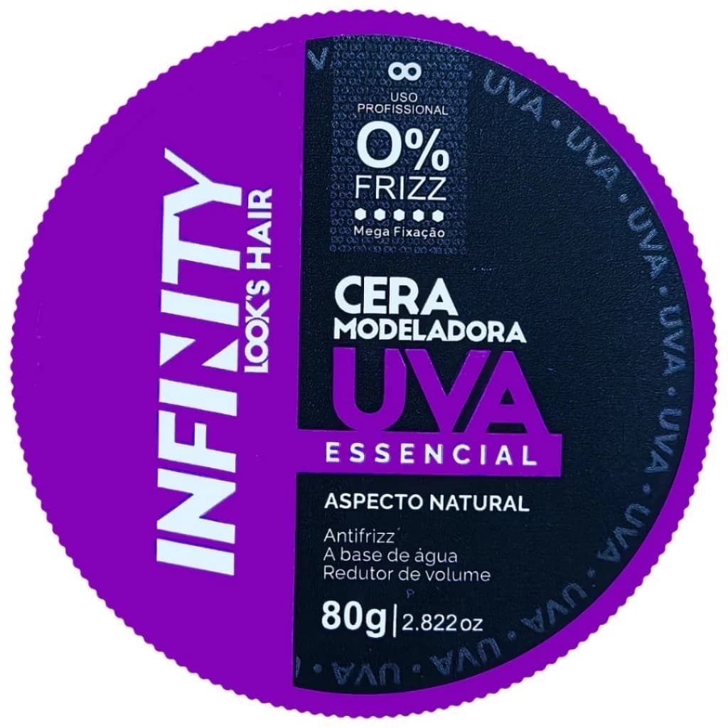 Cera modeladora Uva essencial 80g Infinity Alta Fixação Anti Frizz Para Cabelo Envio Imediato