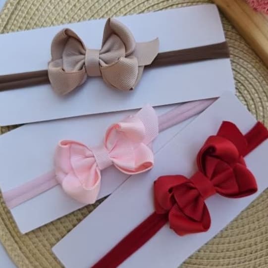 Tiara bebê na faixinha/ laço para bebê/laço festa Natal