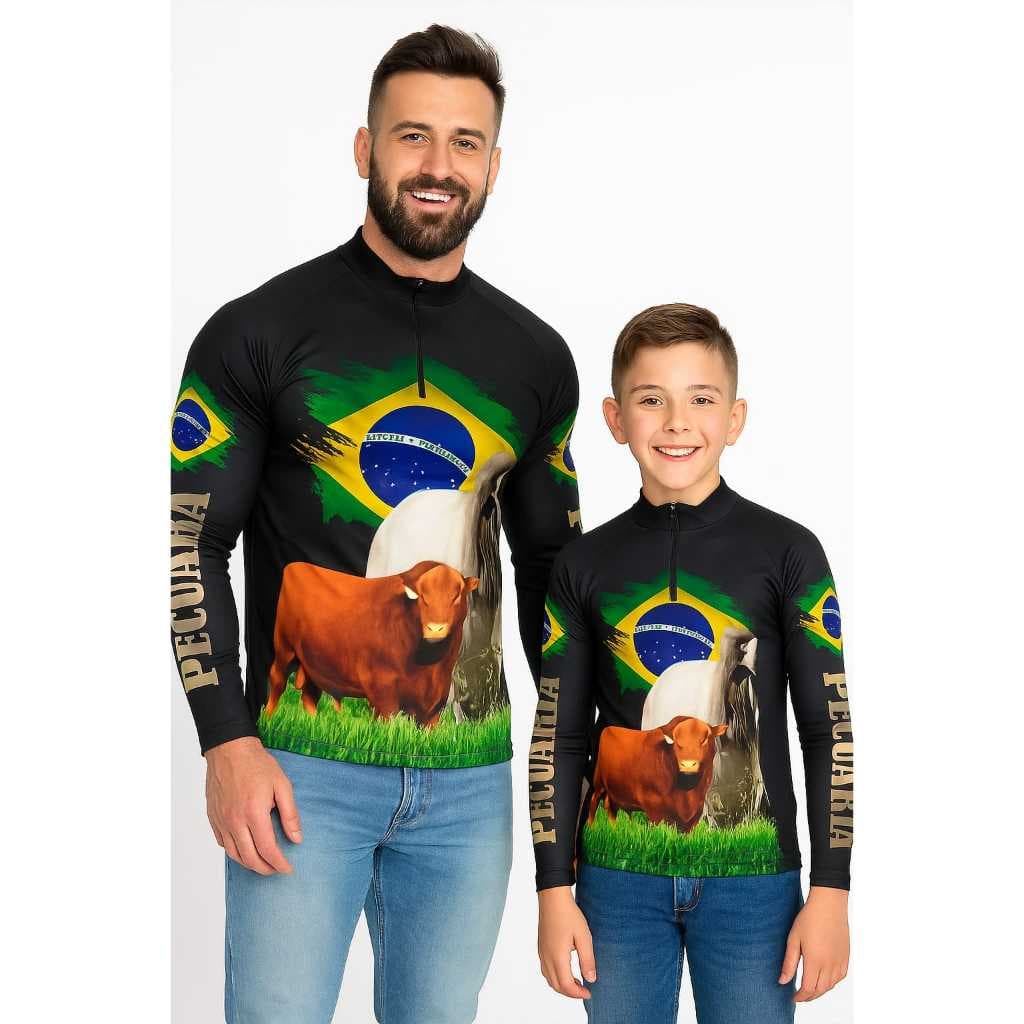 Camisa Agro Proteção Solar Adulto/Infantil UV50+  Blusa Agropecuária