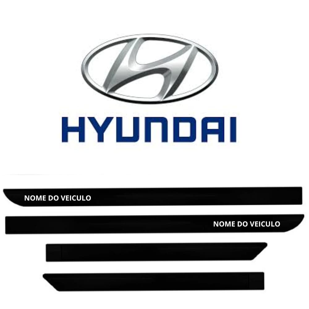 Friso borrachão carros Hyundai com nome do veiculo
