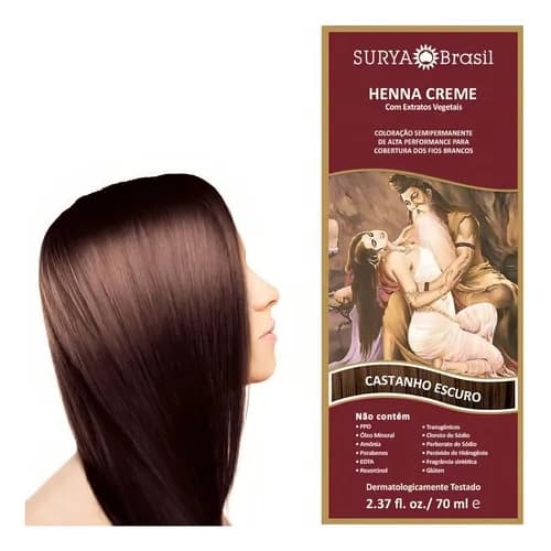 Henna Surya Brasil Creme Tom Castanho Escuro