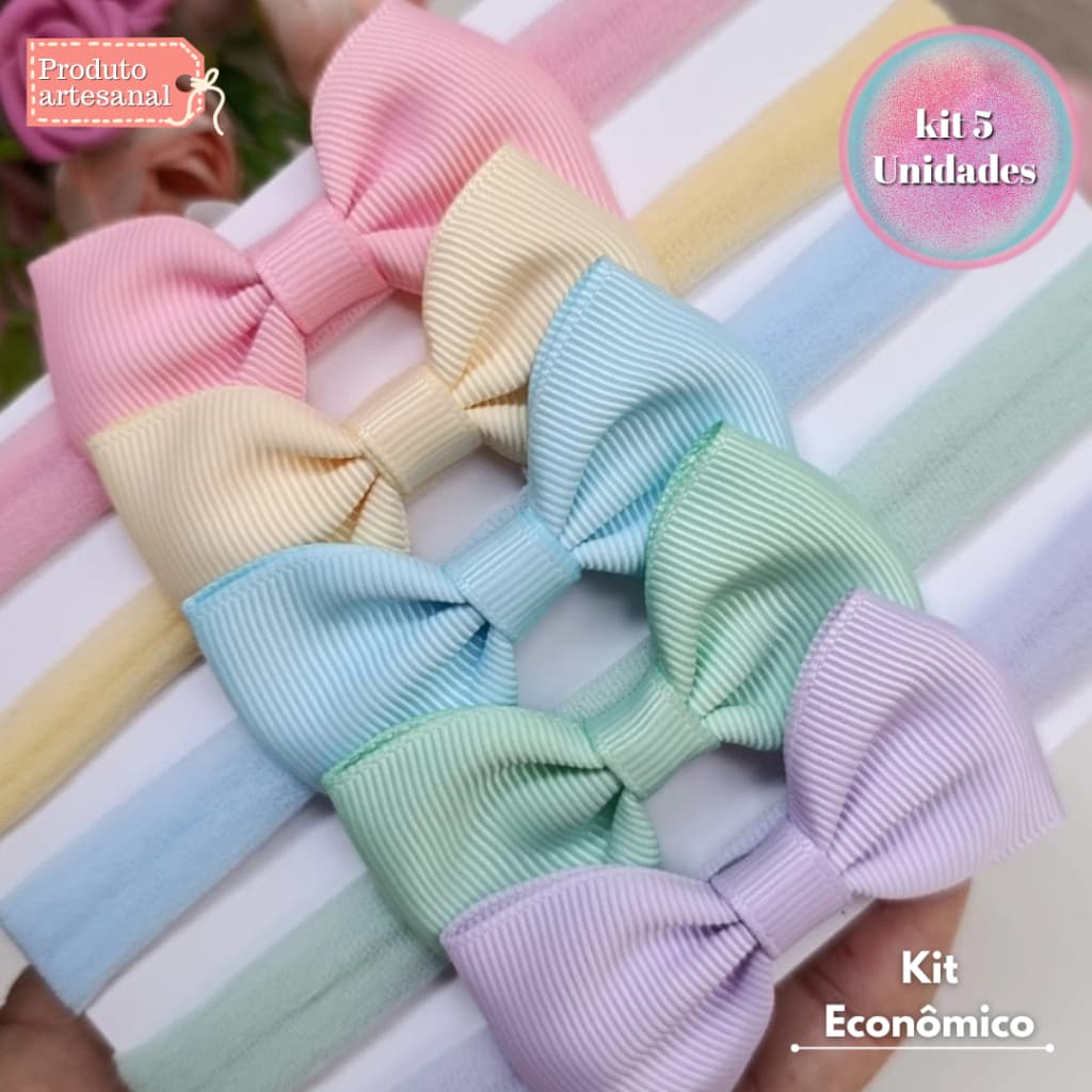Kit Faixinhas de Lacinhos para Bebê 0-24 meses menina