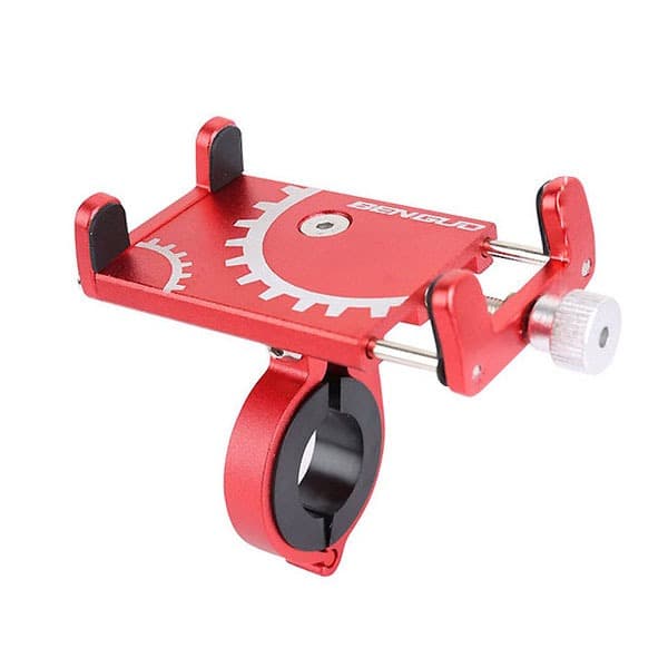 Suporte Para Moto Celular Fone Em Aluminio Bicicleta Scooter Vermelho