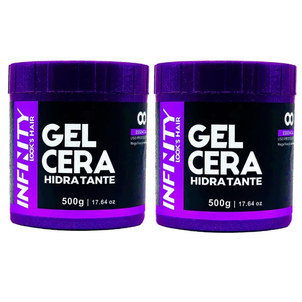 Kit 2x Gel Cera Capilar Masculino 500g Infinity | Fixação Flexível + Hidratação | Envio Imediato