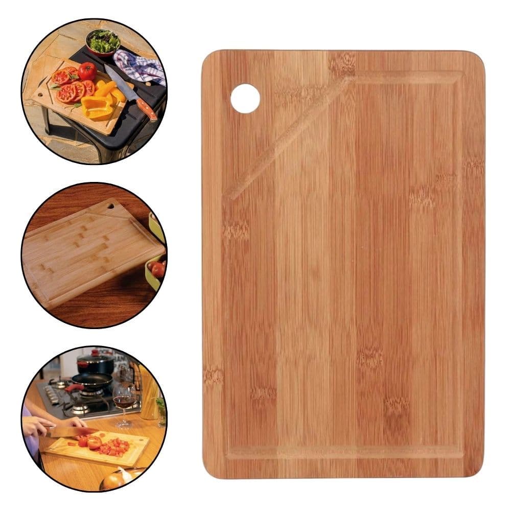 Tábua De Corte Bambu Profissional Resistente Higiênica Cozinha Churrasco Legumes Carne