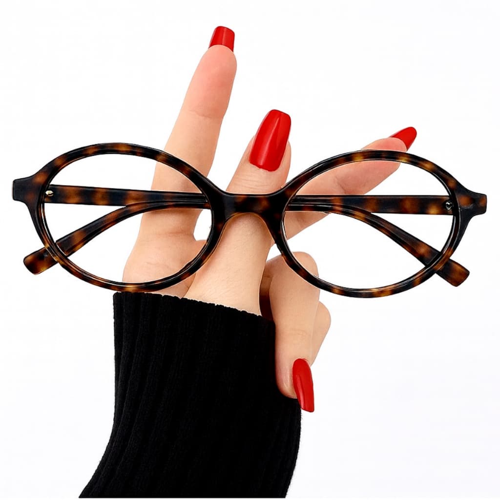 Armação De Óculos De Grau Vintage Oval Luxury Retro Blogueira Lente Transparente