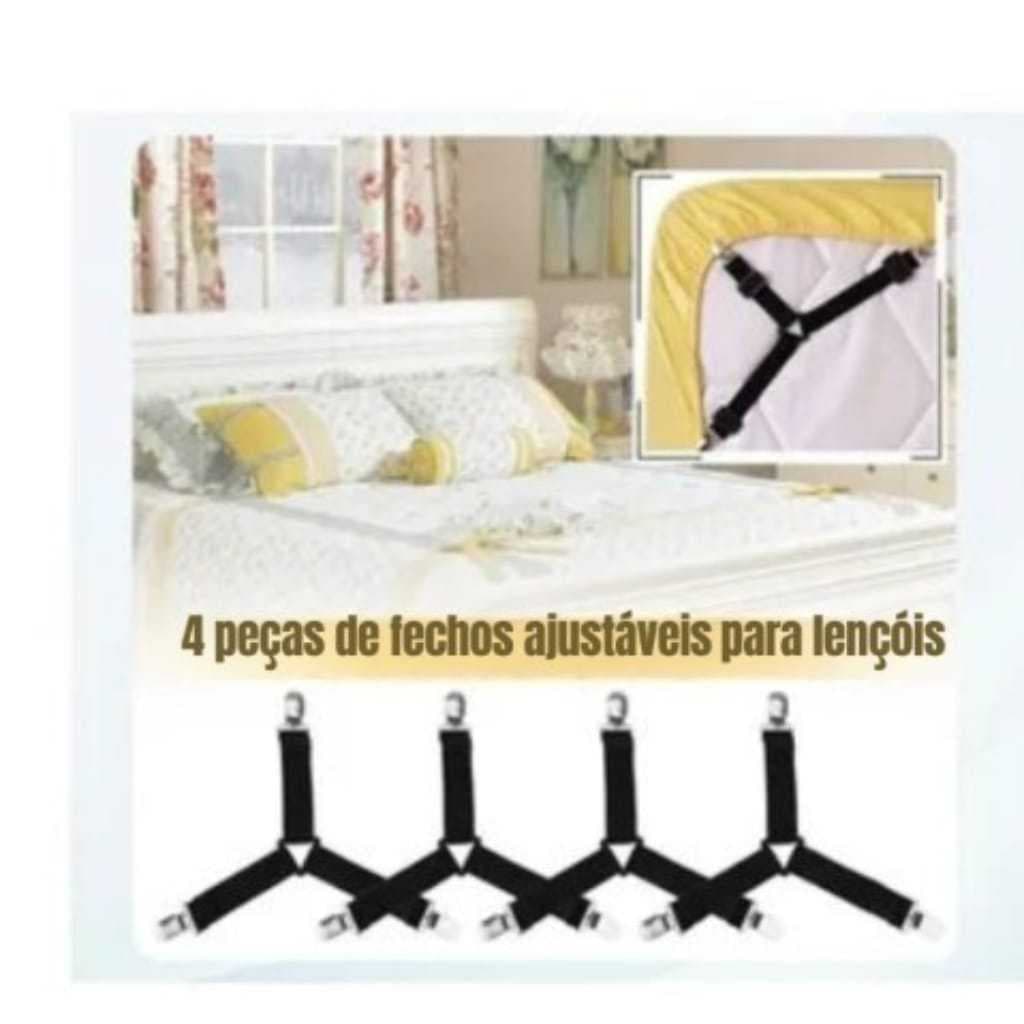Kit 4 Peças Prendedor De Lençol Colchão Cama Elástico Ajustável