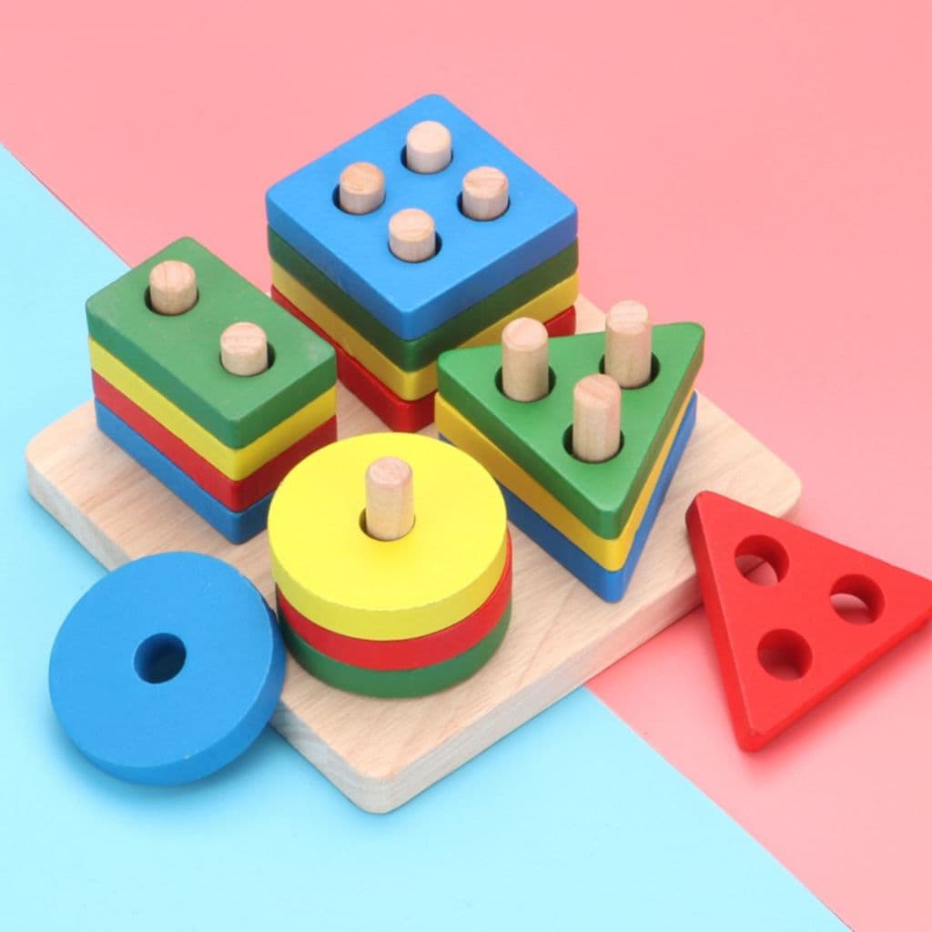 Brinquedo Educativo de Madeira com Formas Geométricas