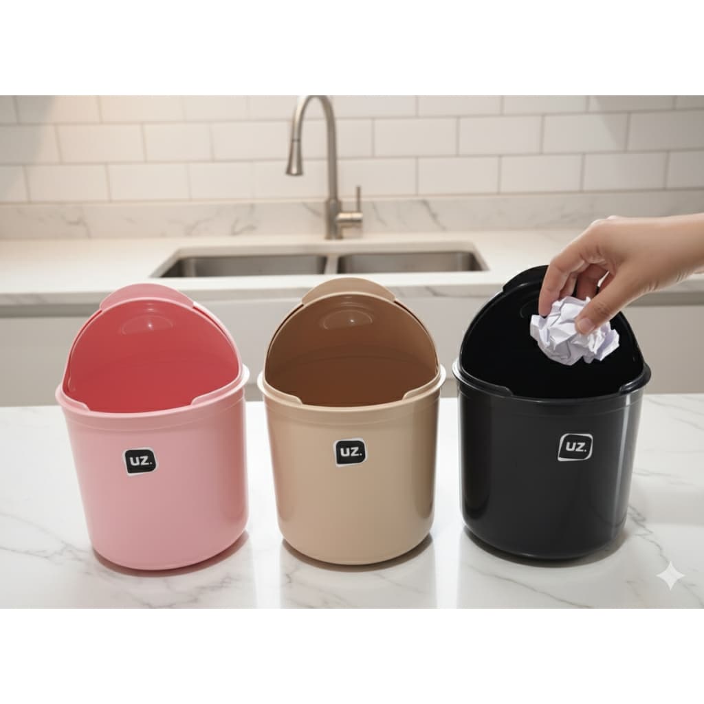 Lixeira de Pia 4 Litros UZ Cozinha Organizador Lixo Compacta com Tampa