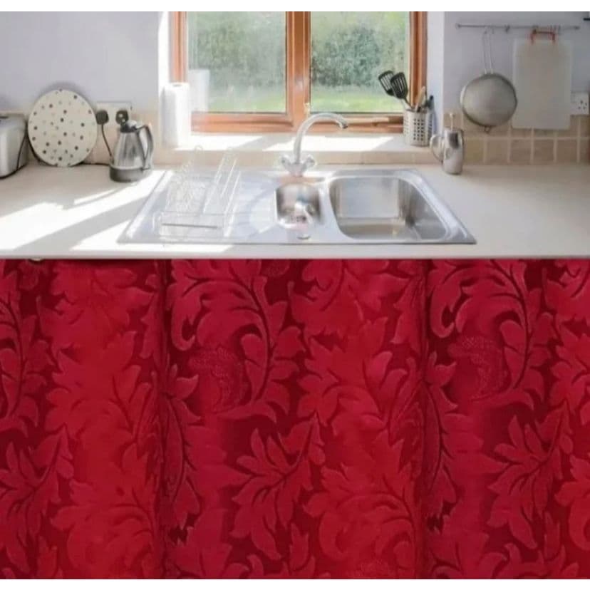 Pia Cortina Para Pia Jacquard 1,30m x0,80cm Decoração de Cozinha