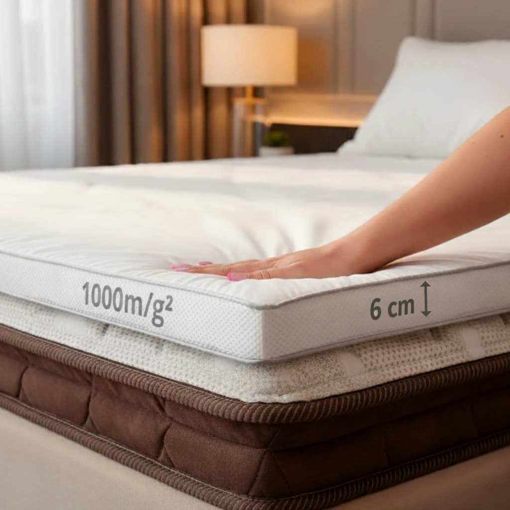 Pillow Top Queen Toque De Plumas Nobless 1000g/m2 6cm Altura