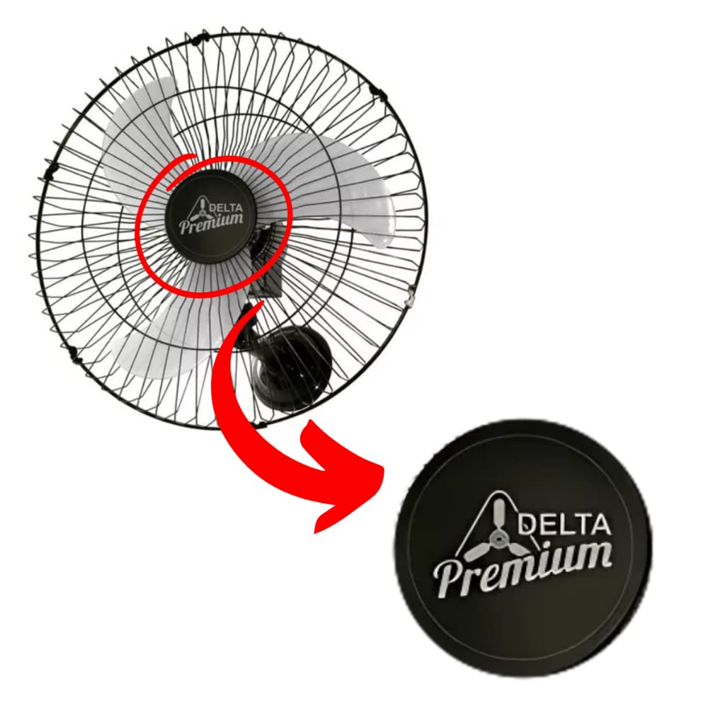 Logo Tampo Acabamento Reposição p/ Ventilador Parede Mesa Coluna Vários Modelos