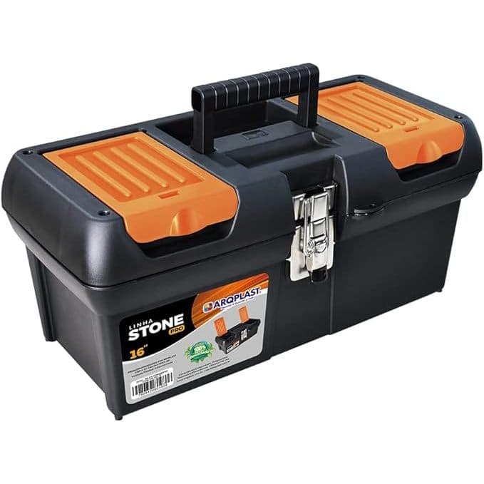 Caixa de Ferramenta Maleta Stone Pro 16" Trava de Aço Arqplast