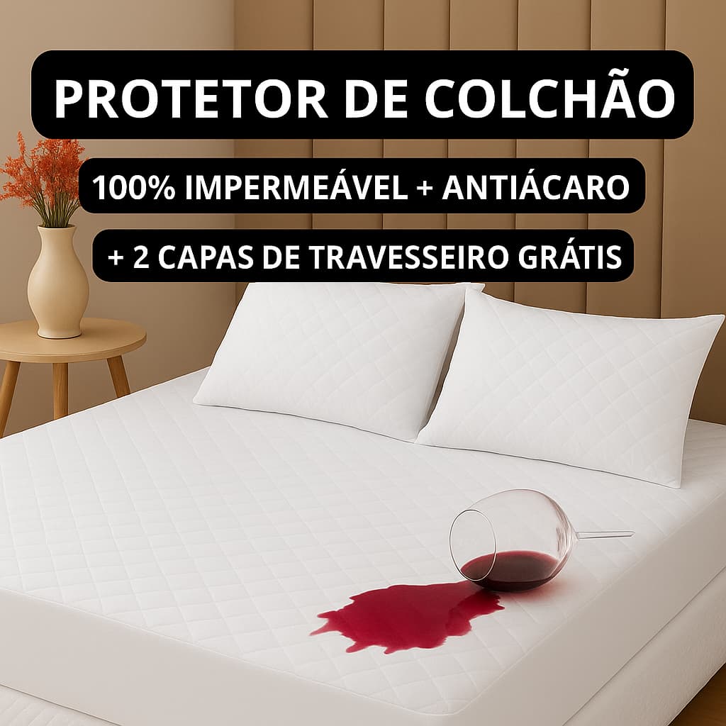 Protetor de Colchão Impermeável Matelado Capa Protetora Cama Box Casal Queen King Antiácaro Lavável