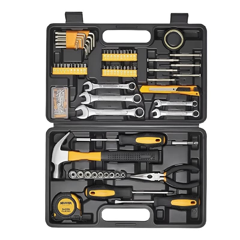Kit de Ferramentas 148 Peças Completo com Maleta | Inclui Soquetes, Bits, Martelo e Trena