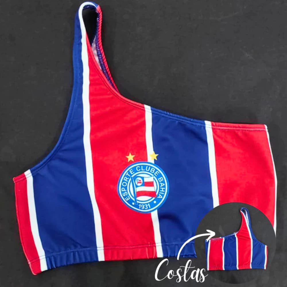 Top Cropped Blusinha 1 Ombro Só Mula Manca Tricolor Baiano Fitness Academia Times Personalizado Promoção
