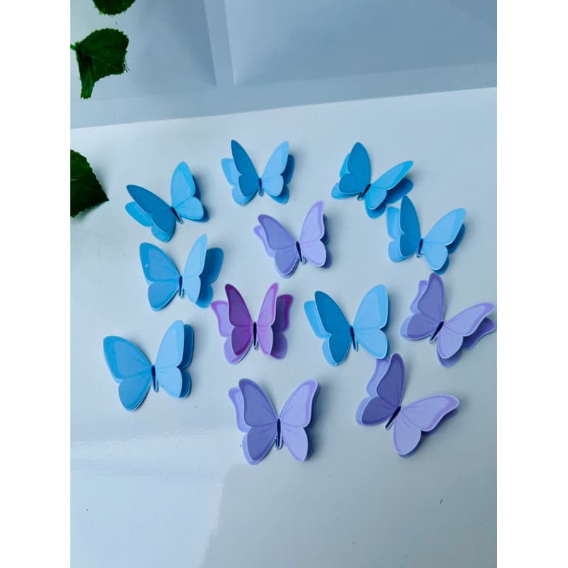 Apliques de Borboleta 3D Decorativos – Papel Fotográfico/Glitter para Festa, Lembrancinha e Artesanato