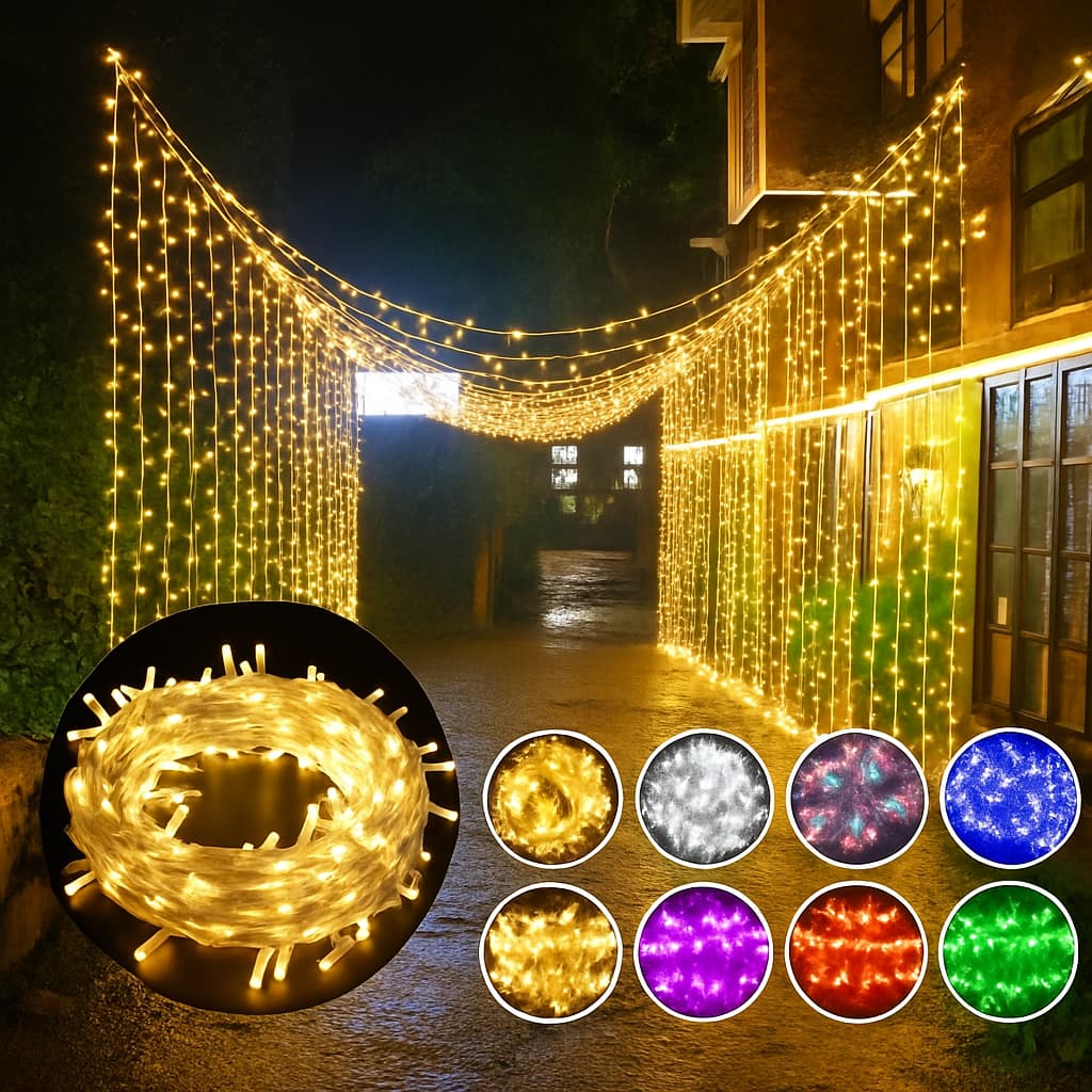 OFERTA Pisca Pisca 110V 100 Leds 10M ou 50 Leds 5M Luz Árvore Natal Multiuso Decoração Janela